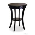Doba-Bnt Black Beechwood ROUND ACCENT TABLE WITH ONE DRAWER ONE SHELF SA143642